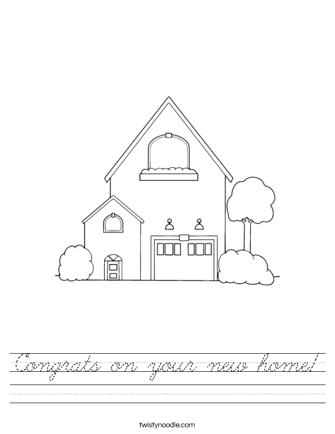 Congrats on your new home! Worksheet