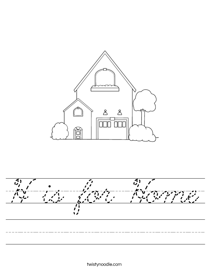 H is for Home Worksheet