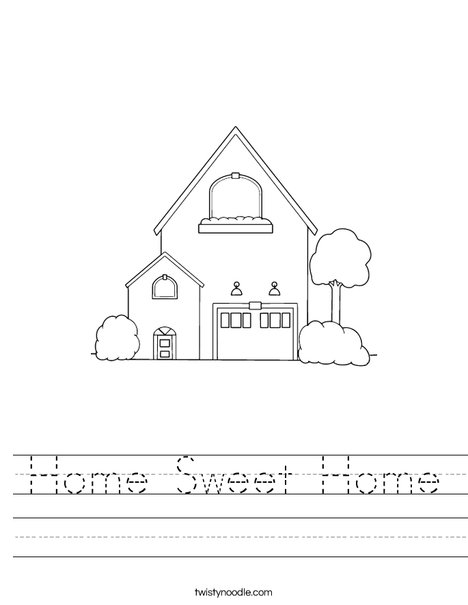 Home Sweet Home Worksheet - Twisty Noodle