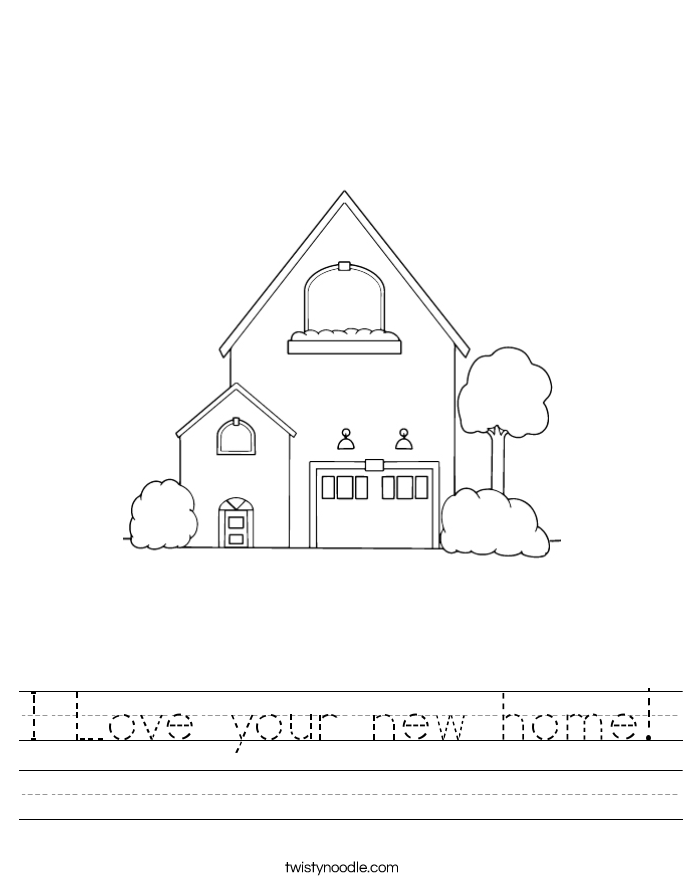 I Love your new home! Worksheet