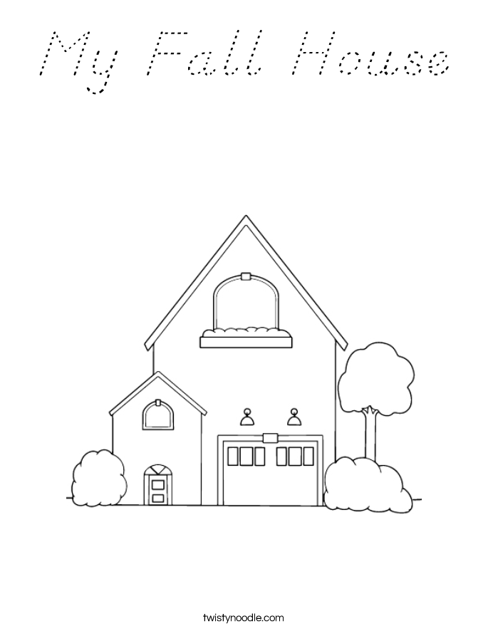 My Fall House Coloring Page