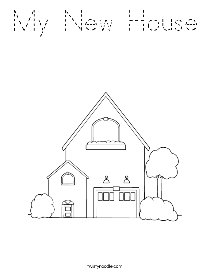 My New House Coloring Page