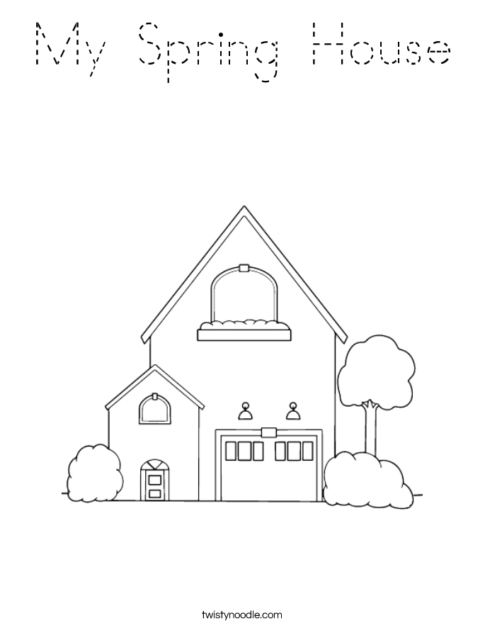 My Spring House Coloring Page