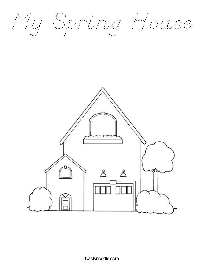 My Spring House Coloring Page