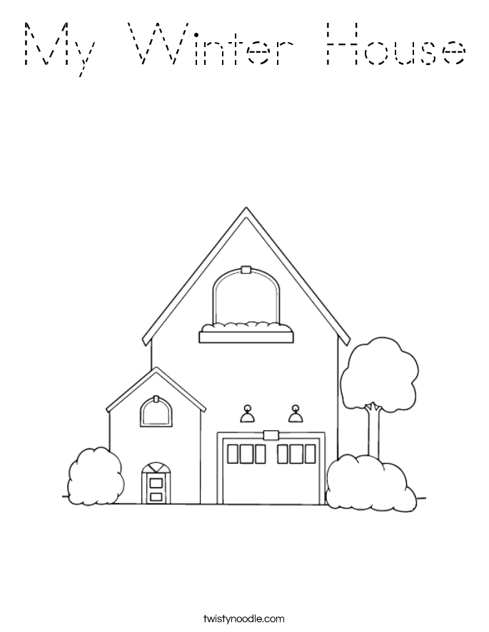 My Winter House Coloring Page
