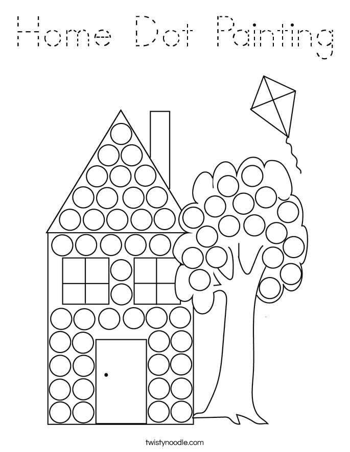 Home Dot Painting Coloring Page