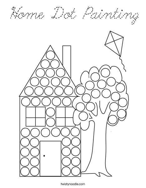 Home Dot Painting Coloring Page