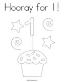 Hooray for 1 Coloring Page