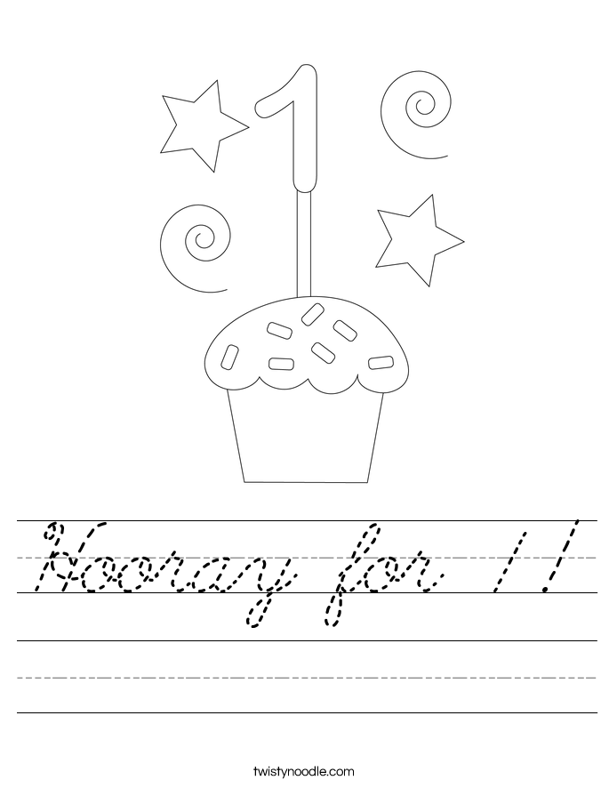 Hooray for 1! Worksheet