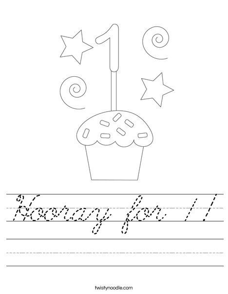 Hooray for 1! Worksheet