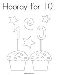 Hooray for 10! Coloring Page