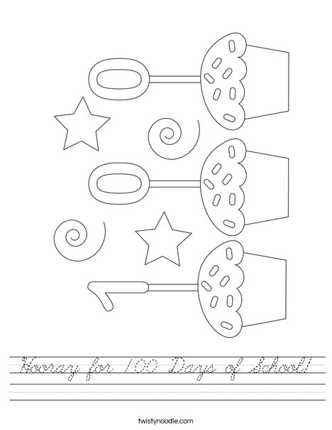 Hooray for 100 Days of School! Worksheet