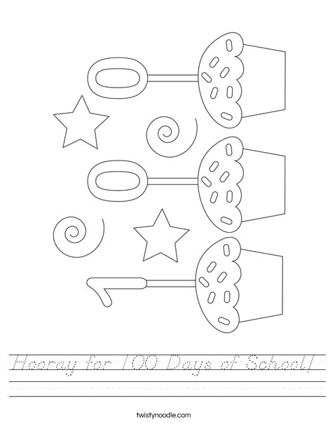 Hooray for 100 Days of School! Worksheet