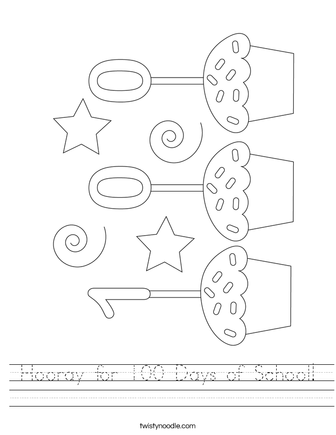 Hooray for 100 Days of School! Worksheet