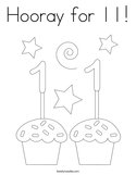 Hooray for 11 Coloring Page