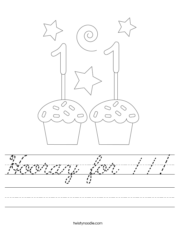 Hooray for 11! Worksheet
