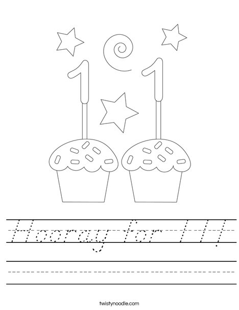 Hooray for 11! Worksheet