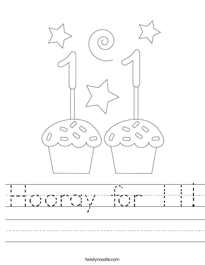 Hooray for 11! Worksheet