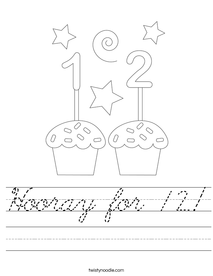 Hooray for 12! Worksheet