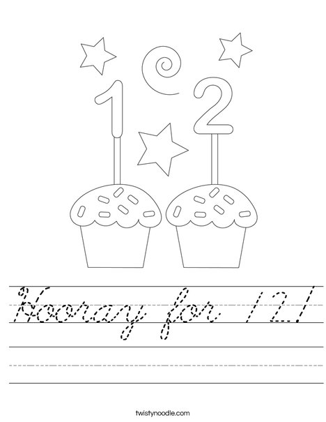 Hooray for 12! Worksheet