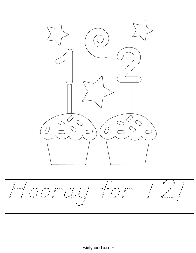 Hooray for 12! Worksheet