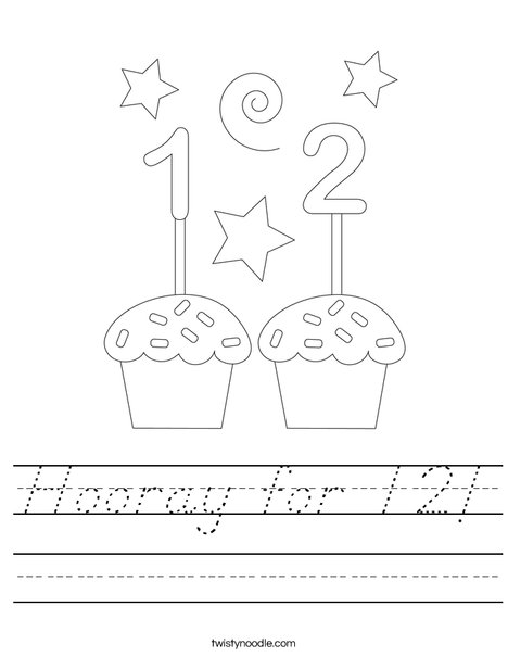 Hooray for 12! Worksheet