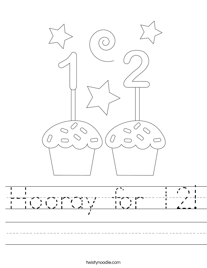 Hooray for 12! Worksheet