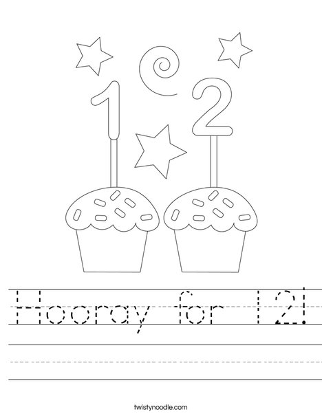 Hooray for 12! Worksheet
