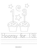 Hooray for 13! Worksheet