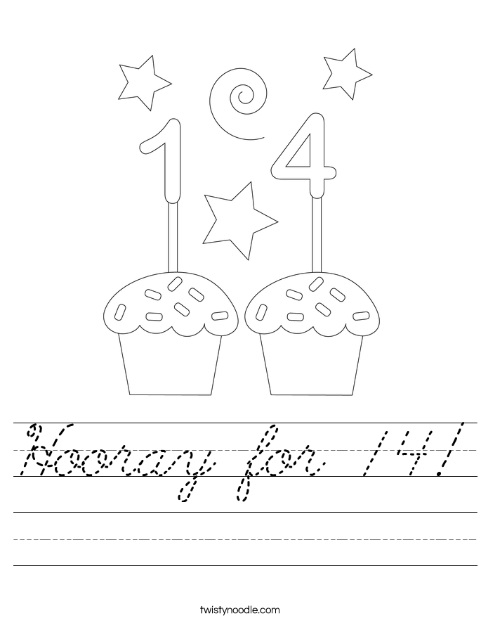 Hooray for 14! Worksheet