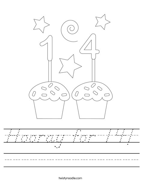 Hooray for 14! Worksheet