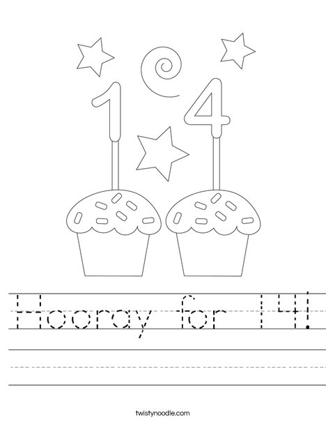 Hooray for 14! Worksheet