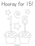 Hooray for 15! Coloring Page
