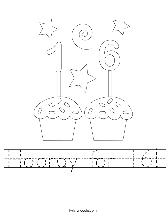 Hooray for 16! Worksheet