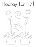 Hooray for 17! Coloring Page