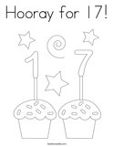 Hooray for 17 Coloring Page