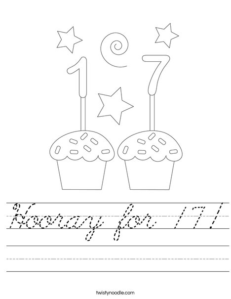 Hooray for 17! Worksheet