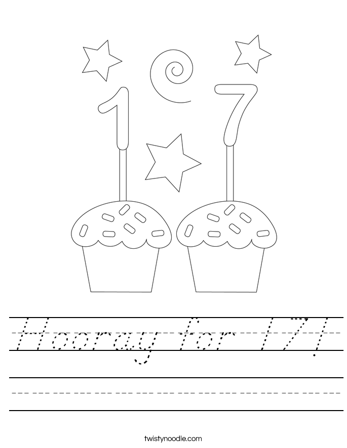 Hooray for 17! Worksheet