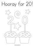 Hooray for 20! Coloring Page