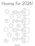 Hooray for 2026! Coloring Page