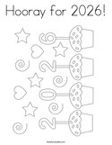 Hooray for 2026 Coloring Page