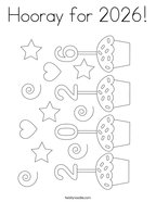Hooray for 2026 Coloring Page