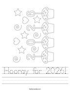 Hooray for 2026 Handwriting Sheet