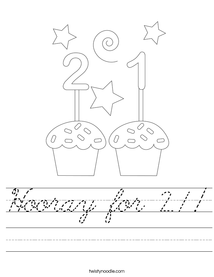 Hooray for 21! Worksheet
