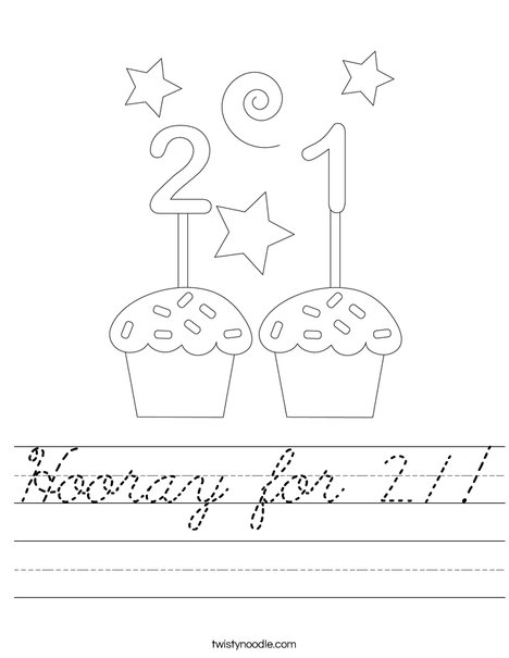 Hooray for 21! Worksheet