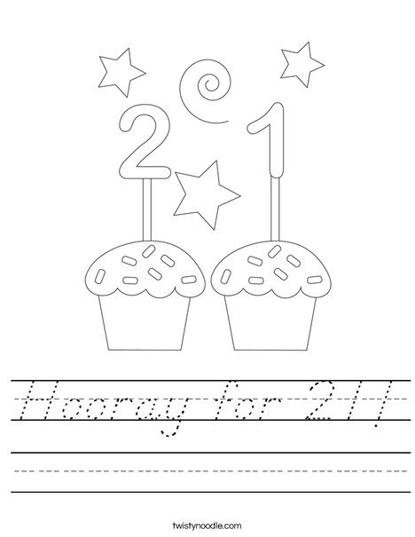 Hooray for 21! Worksheet