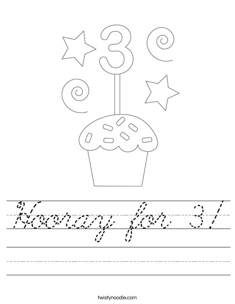 Hooray for 3! Worksheet