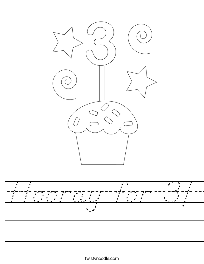 Hooray for 3! Worksheet