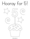 Hooray for 5! Coloring Page