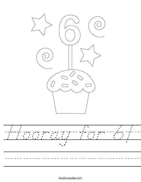 Hooray for 6! Worksheet